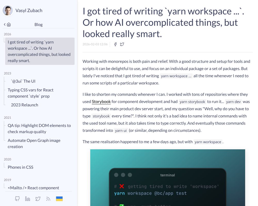 I got tired of writing `yarn workspace `